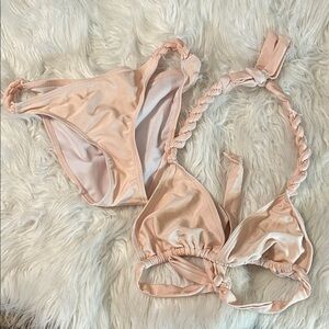 Plunge Light Pink Bikini Set Size S